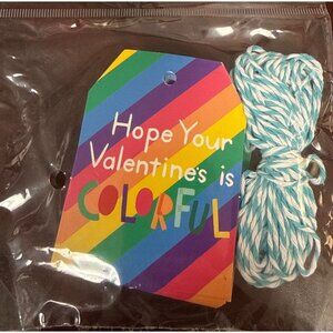 Rainbow Valentine Gift Tags With Twine - 30 Pcs 210 Inches Total Length Fun & Co